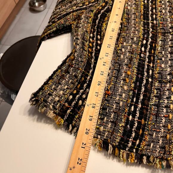 CAbi Brown Tweed Fringe Hem Blazer Medium - Picture 8 of 10